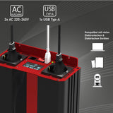 LOADCHAMP Wechselrichter 2500W / 5000W Reiner Sinus Spannungswandler 12v 230v Inverter LCD-Display Stromerzeuger Solar Wohnmobil