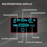 LOADCHAMP Wechselrichter 2500W / 5000W Reiner Sinus Spannungswandler 12v 230v Inverter LCD-Display Stromerzeuger Solar Wohnmobil