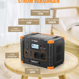 GRECELL Portable 1000 W Power Station, 999 Wh Lithium Batterie Solar Generator, 10 Ports Mobile Power Generator für den Außenbereich mit AC/DC/USB, Power Station für Camping, Notfälle(1000W), T-1000